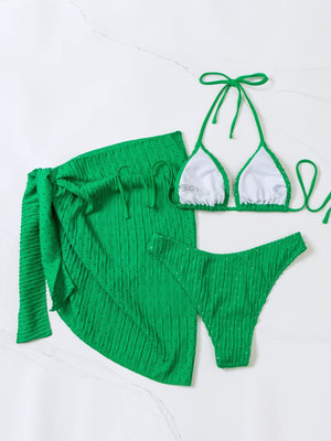 Conjunto de bikini triangular Malibu con falda