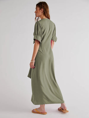 Maxi V-neck Slit Dress