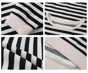 Long Sleeve Striped Retro Blouse