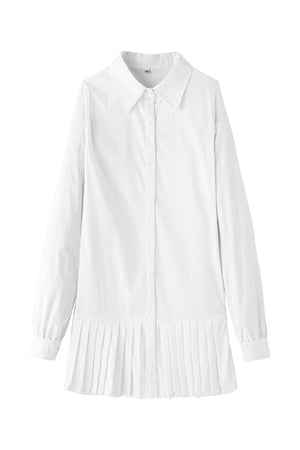 Pleated Short Chemise Dress