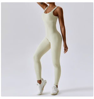 Gym Jumpsuit Long Ribbed