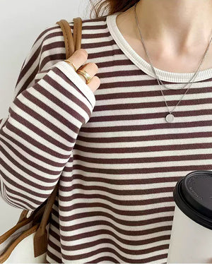 Charlotte Sweater Blouse in Stripes