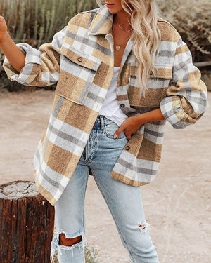 Jacket Style Checkered Shirt Multicolors