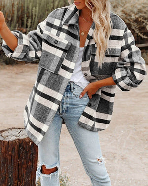 Jacket Style Checkered Shirt Multicolors