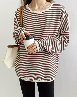 Charlotte Sweater Blouse in Stripes