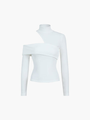 Blusa corta de cuello alto Tricot