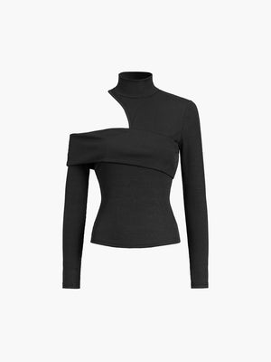 Cropped Turtleneck Blouse Tricot