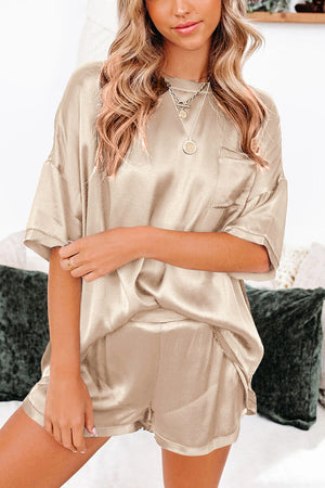 Short Satin Pajamas Set