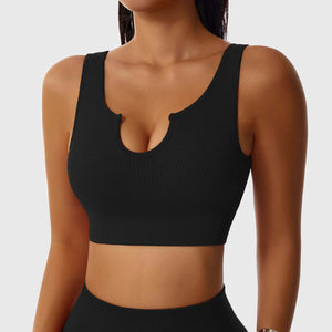 Top Fitness Elegance Acanalado Sin Costuras