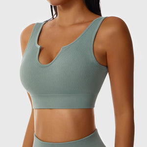 Top Fitness Elegance Acanalado Sin Costuras