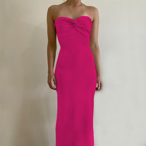 Long Strapless Tricot Dress