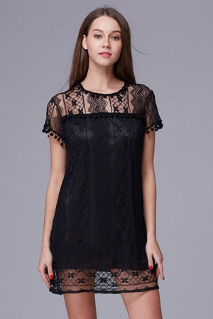 Loose Lace Mini Dress