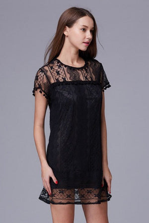 Loose Lace Mini Dress