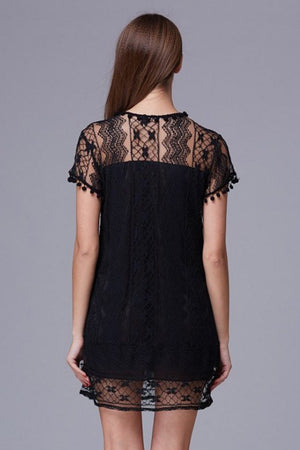 Loose Lace Mini Dress