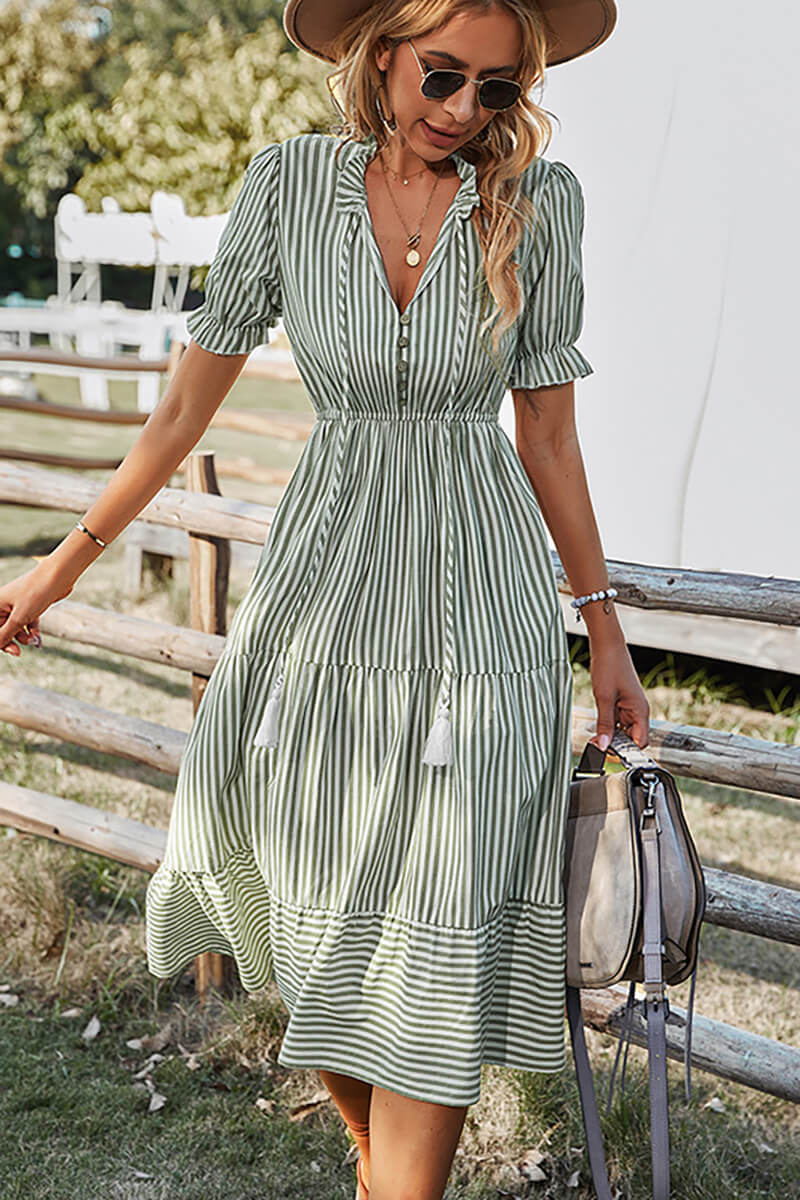 Lisie Striped Midi Dress