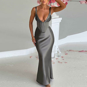 Myla Waist Dress in Satin