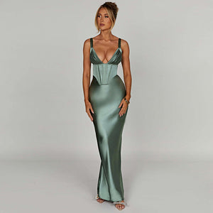 Myla Waist Dress in Satin