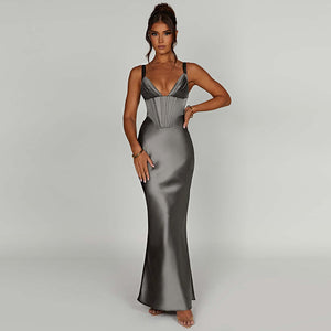 Myla Waist Dress in Satin