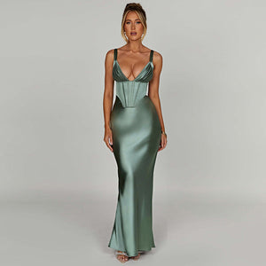 Myla Waist Dress in Satin