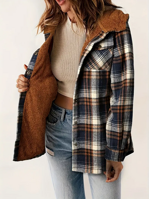 Hilary Checkered Jacket with Sherpa Lining