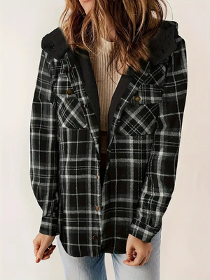 Hilary Checkered Jacket with Sherpa Lining